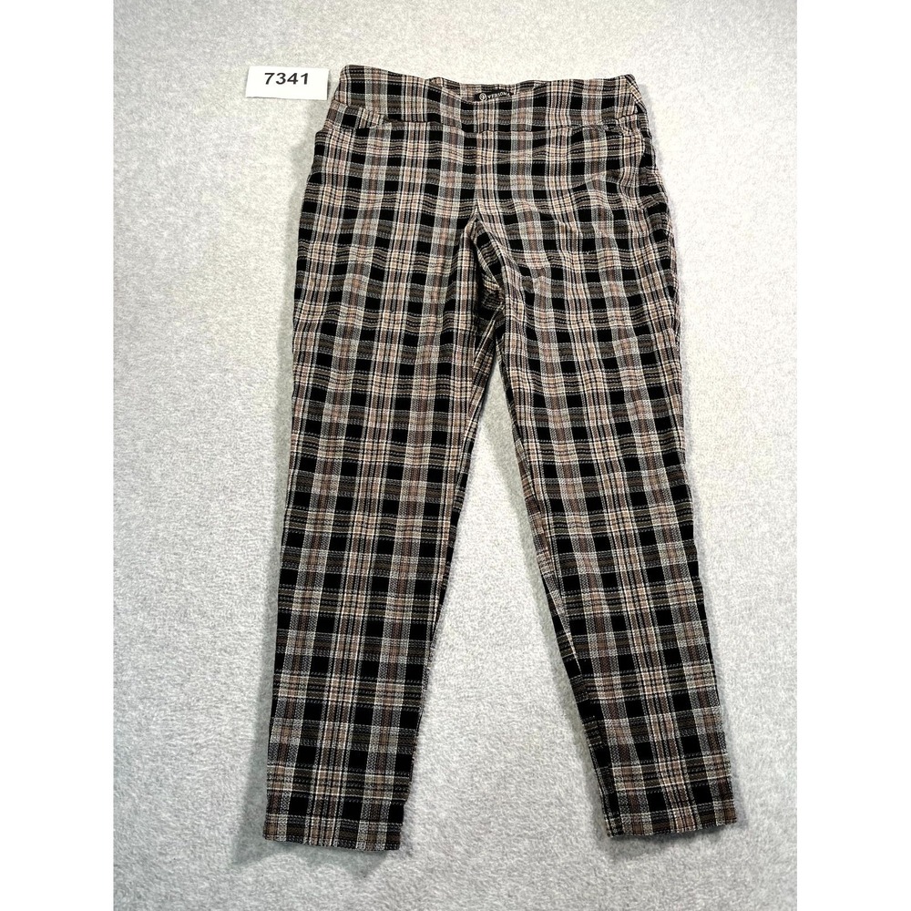 VERSONA Ankle Pants Womens 12 Multicolor Plaid Flat Front Straight Leg‎ Formal